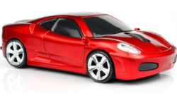 Sports car computer mouse, red version.