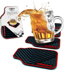 Triple Gifffted brand car floor mat drink coasters from Amazon.